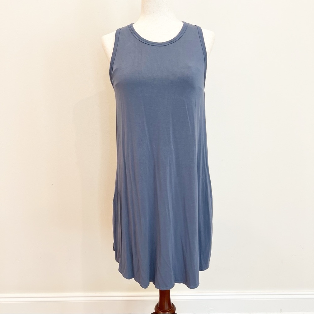 Shebird Tunic Tank Dress 5 Medium Large Blue Built In Bra Comfort A Line Flowy